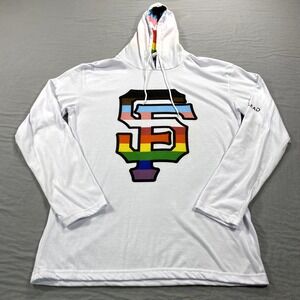 SF San Francisco Giants LGBTQ PRIDE Hoodie Shirt Adult Medium White 2024 SGA